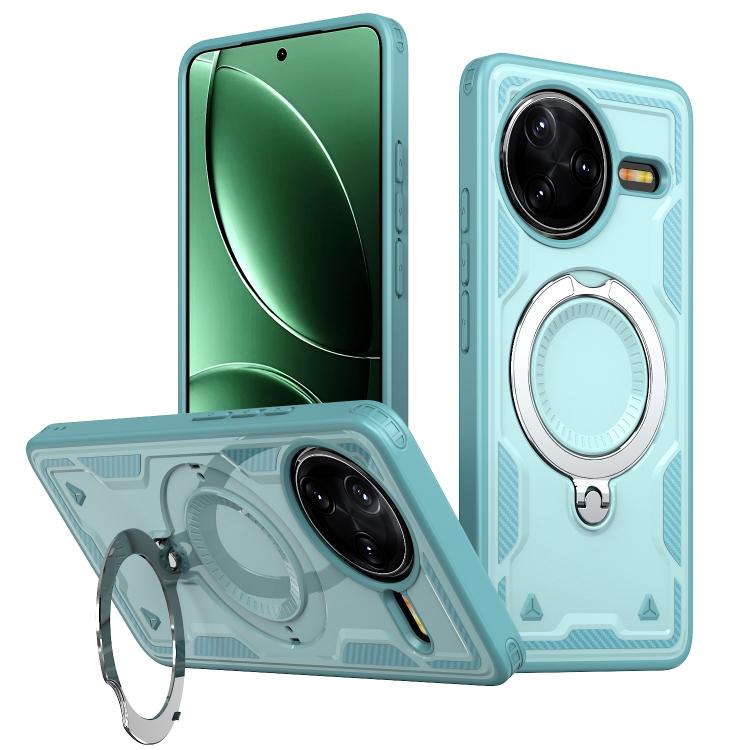 

For Redmi K80 / K80 Pro PC Hybrid TPU Armor MagSafe Ring Holder Phone Case(Light Blue)