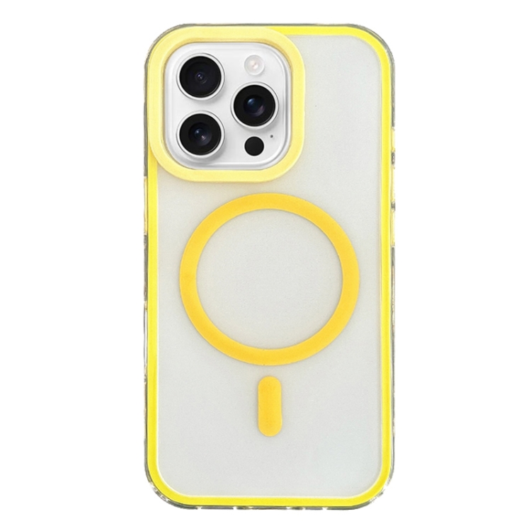 

For iPhone 16 Pro Max Frosted MagSafe PC Phone Case(Yellow)