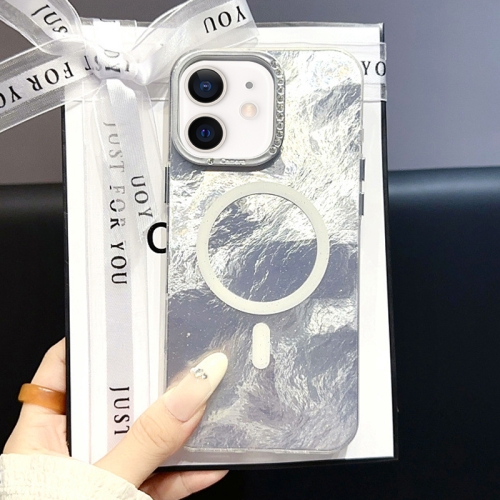 

For iPhone 11 Tinfoil Texture MagSafe PC Phone Case(Silver)