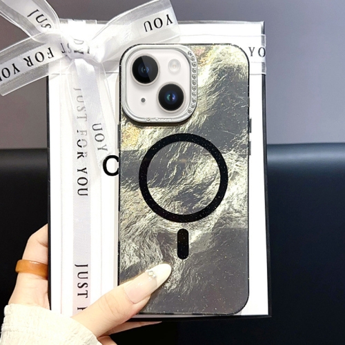 

For iPhone 13 Tinfoil Texture MagSafe PC Phone Case(Black)