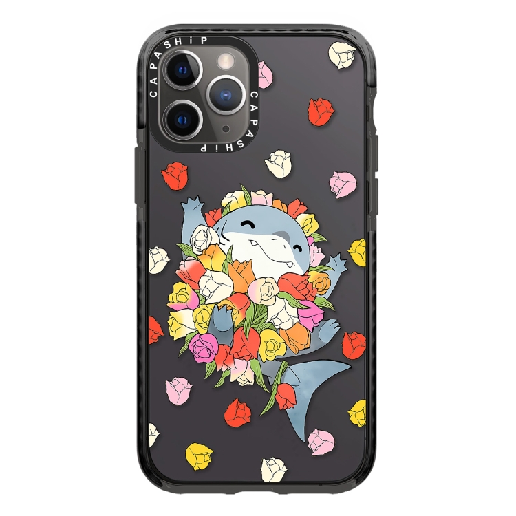 

For iPhone 11 Pro Simple Illustration Pattern Full Coverage Phone Case(Smiling Shark C)
