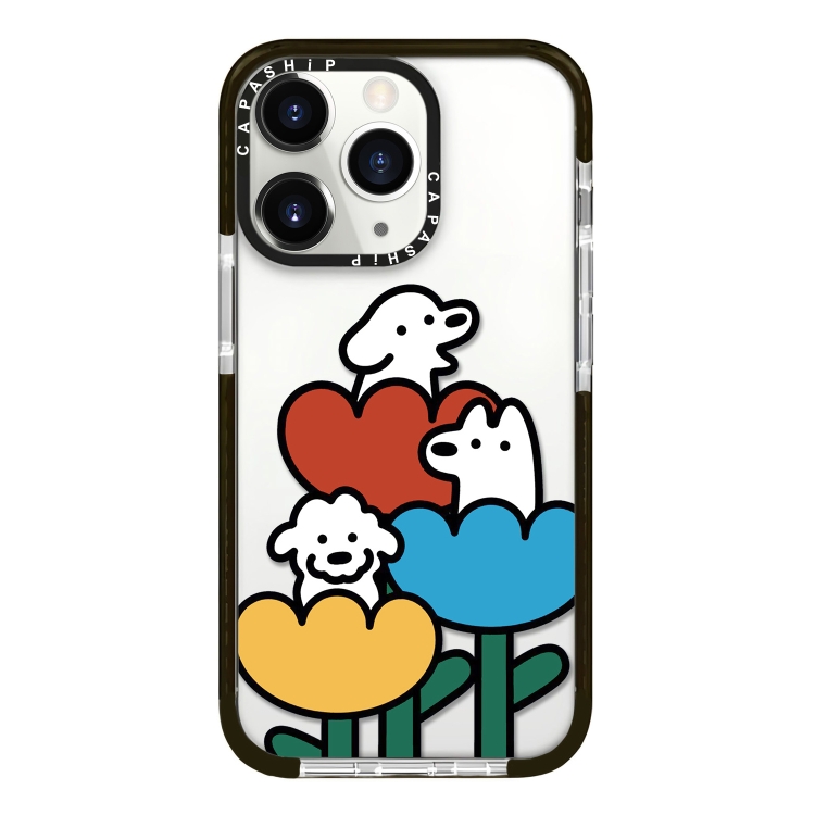 

For iPhone 11 Pro Simple Illustration Pattern Full Coverage Phone Case(Puppy D)