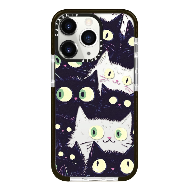 

For iPhone 11 Pro Max Simple Illustration Pattern Full Coverage Phone Case(Cat)