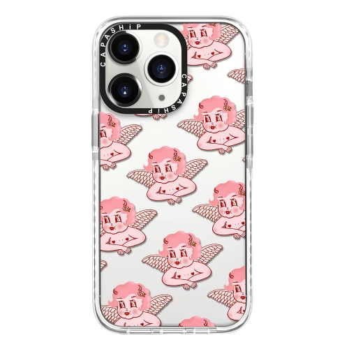 

For iPhone 11 Pro Max Simple Illustration Pattern Full Coverage Phone Case(Pink Angel)