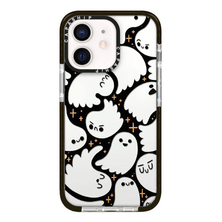 

For iPhone 12 Simple Illustration Pattern Full Coverage Phone Case(Ghost B)