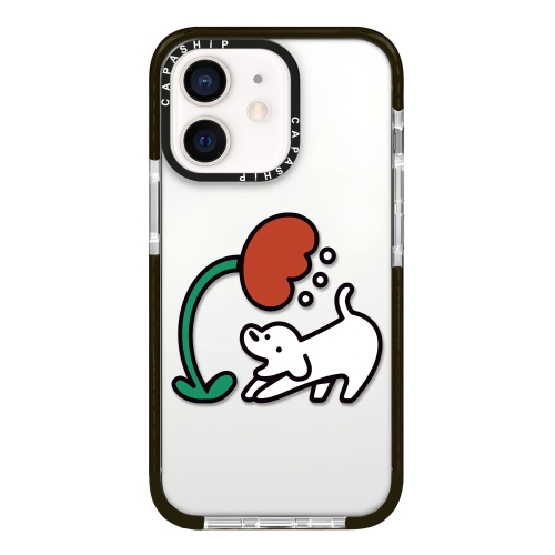 For iPhone 12 mini Simple Illustration Pattern Full Coverage Phone Case(Puppy A)