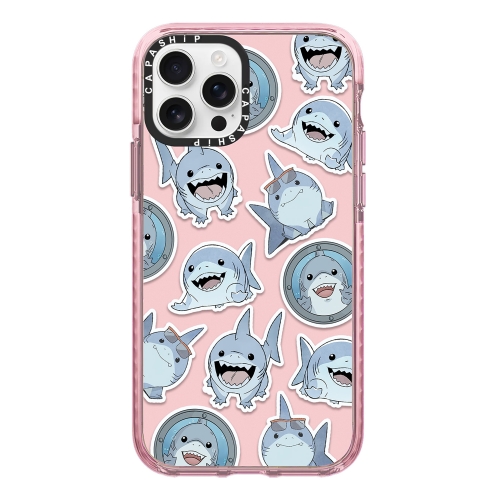 For iPhone 12 Pro Max Simple Illustration Pattern Full Coverage Phone Case(Smiling Shark B)