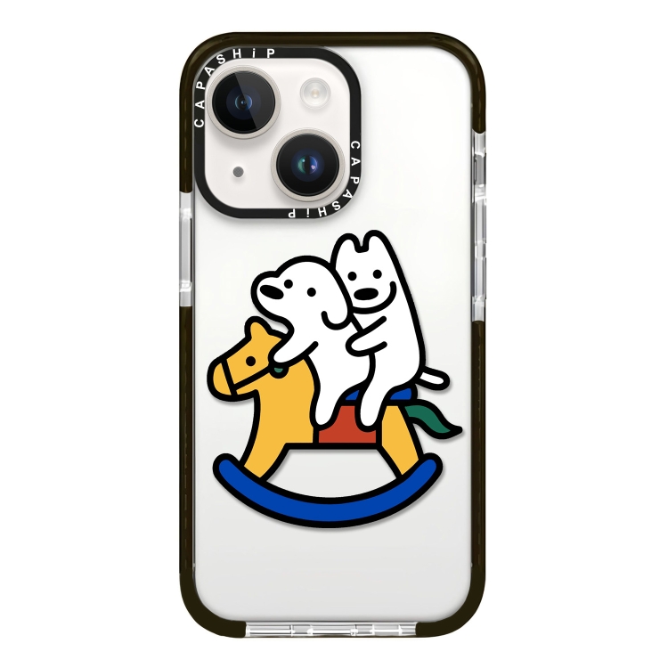 

For iPhone 13 Simple Illustration Pattern Full Coverage Phone Case(Puppy C)