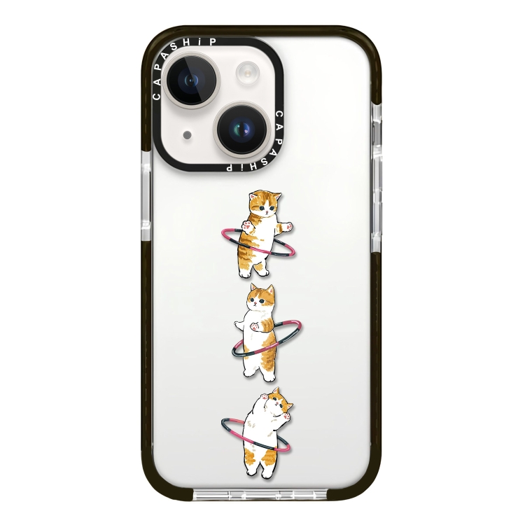 

For iPhone 13 Simple Illustration Pattern Full Coverage Phone Case(Weight Loss Cat A)
