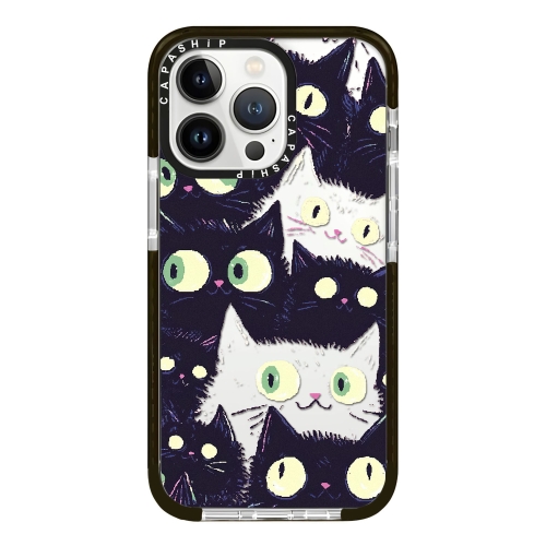 

For iPhone 13 Pro Simple Illustration Pattern Full Coverage Phone Case(Cat)