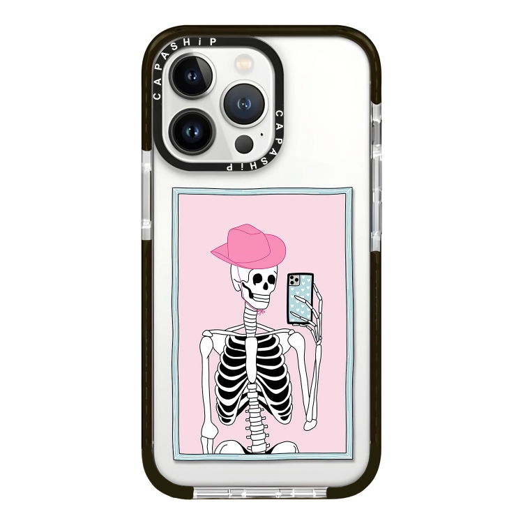 

For iPhone 13 Pro Max Simple Illustration Pattern Full Coverage Phone Case(Skull B)