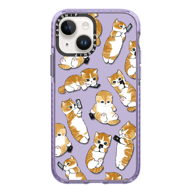 

For iPhone 14 Simple Illustration Pattern Full Coverage Phone Case(Weight Loss Cat C)