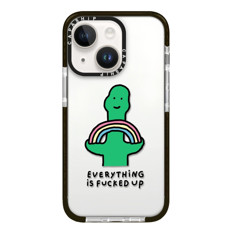 

For iPhone 14 Plus Simple Illustration Pattern Full Coverage Phone Case(Green Dinosaur A)
