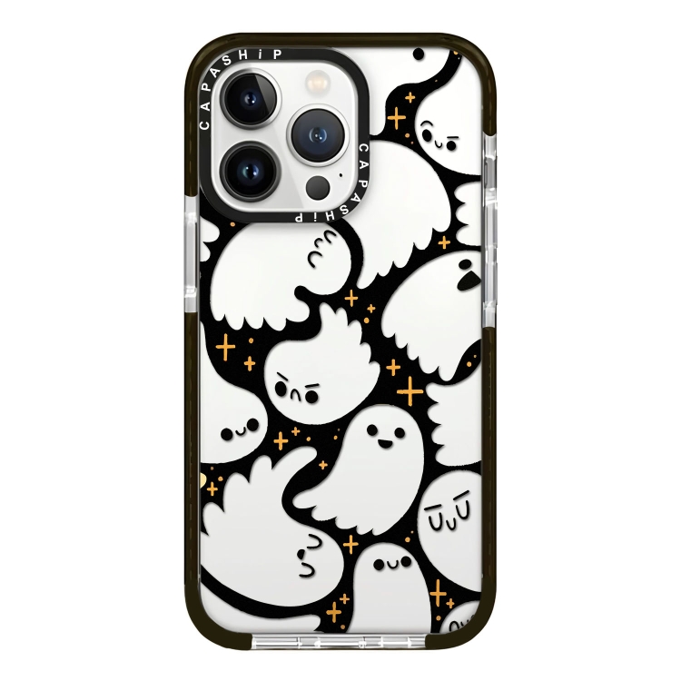 

For iPhone 14 Pro Max Simple Illustration Pattern Full Coverage Phone Case(Ghost B)