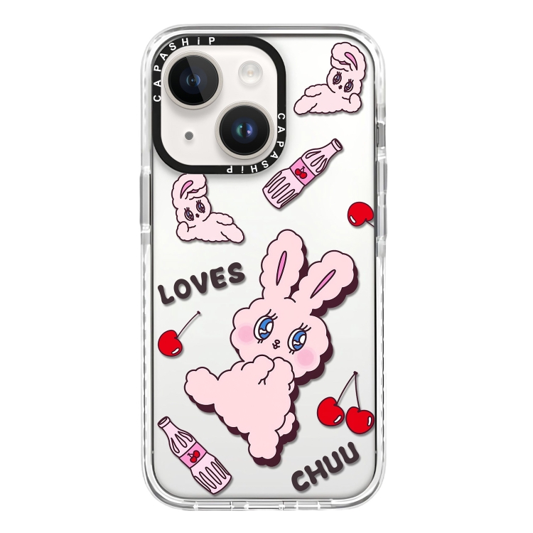 

For iPhone 15 Simple Illustration Pattern Full Coverage Phone Case(Rabbit A)