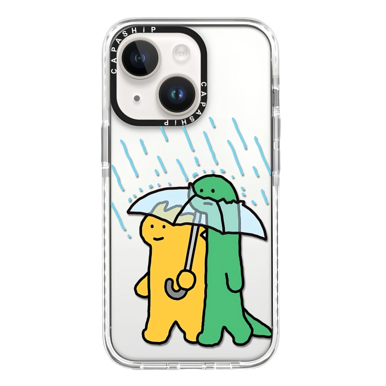 

For iPhone 15 Simple Illustration Pattern Full Coverage Phone Case(Green Dinosaur B)