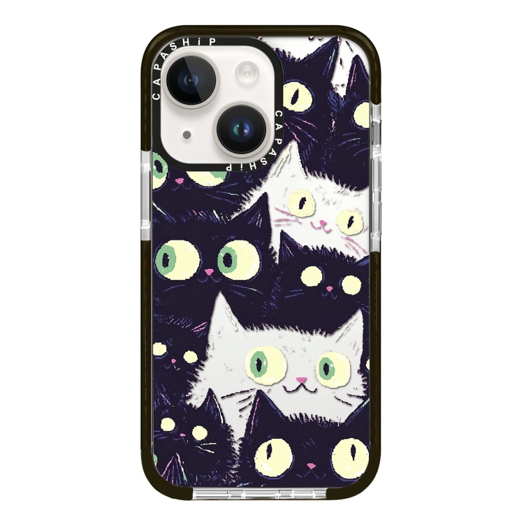 

For iPhone 15 Plus Simple Illustration Pattern Full Coverage Phone Case(Cat)