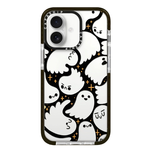 

For iPhone 16 Simple Illustration Pattern Full Coverage Phone Case(Ghost B)