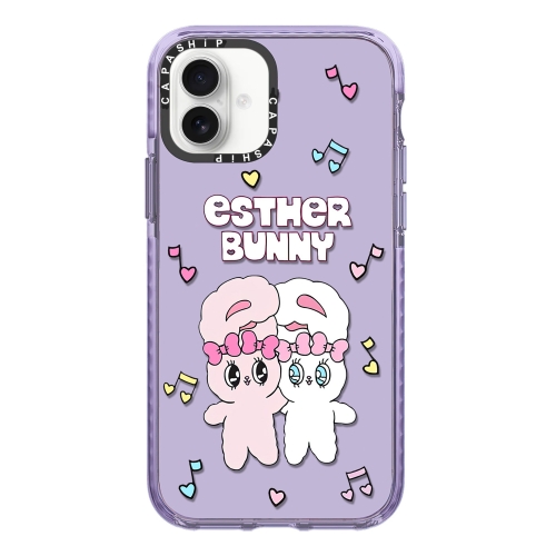 

For iPhone 16 Simple Illustration Pattern Full Coverage Phone Case(Rabbit B)
