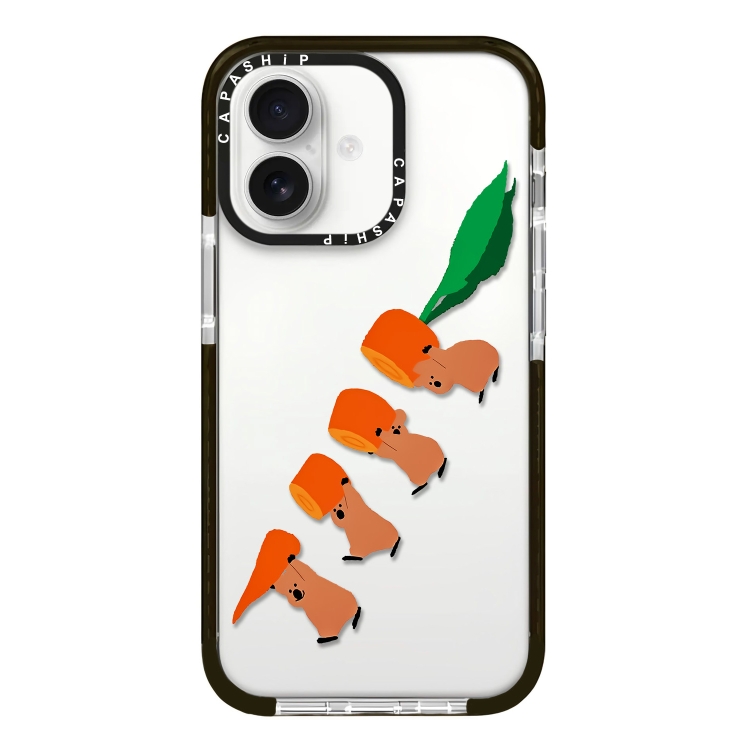 

For iPhone 16 Simple Illustration Pattern Full Coverage Phone Case(Marshmallow Bear A)