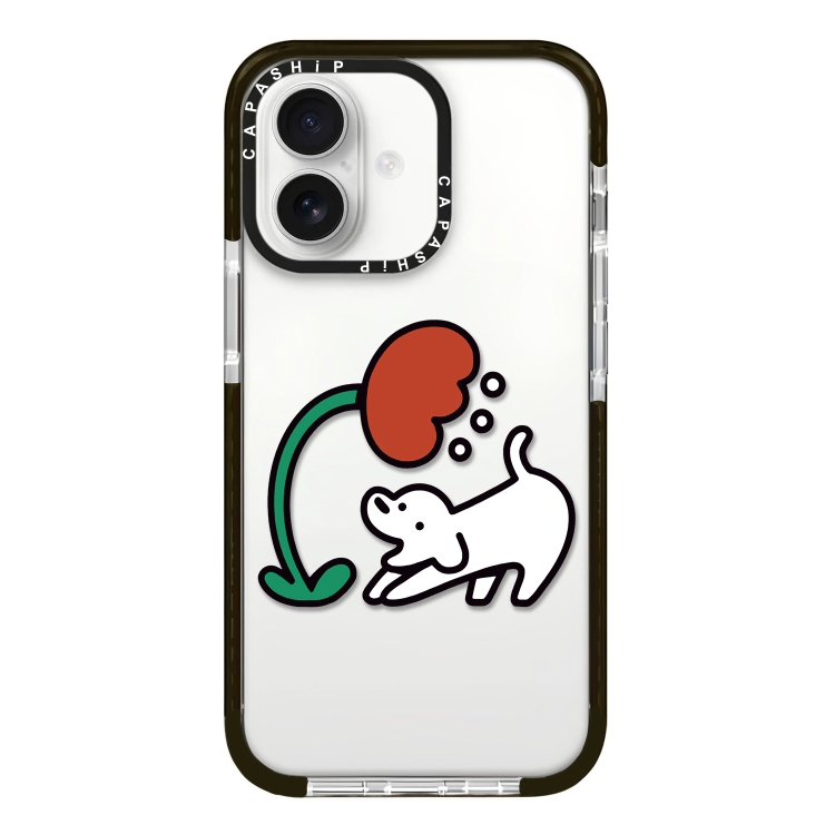 

For iPhone 16 Plus Simple Illustration Pattern Full Coverage Phone Case(Puppy A)