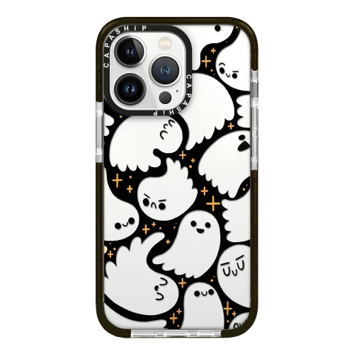 

For iPhone 16 Pro Simple Illustration Pattern Full Coverage Phone Case(Ghost B)