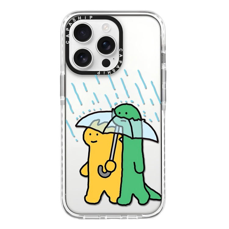 

For iPhone 16 Pro Simple Illustration Pattern Full Coverage Phone Case(Green Dinosaur B)