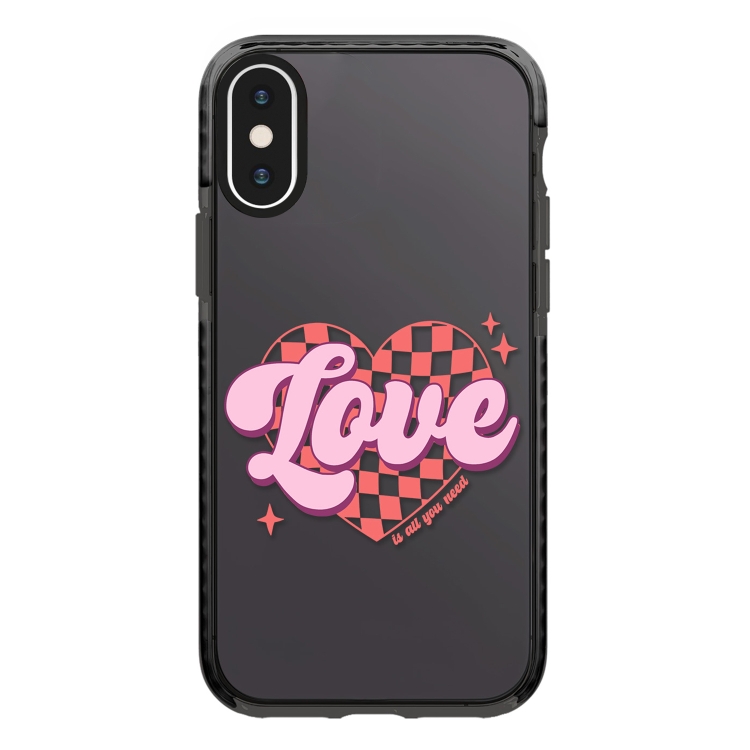 

For iPhone X / XS Simple Illustration Pattern Full Coverage Phone Case(Love Words B)