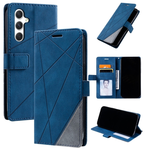 For Samsung Galaxy A16 5G Skin Feel Splicing Leather Phone Case(Blue)