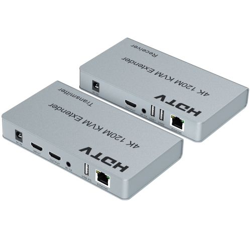 120m HDMI USB KVM 4K Network Extender, Plug:EU Plug