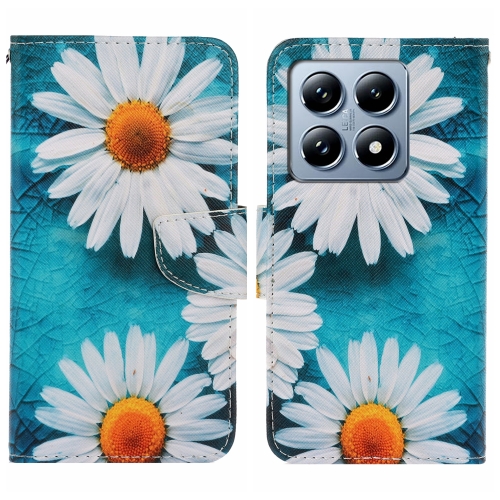 

For Xiaomi 14T Pro Colored Drawing Pattern Leather Phone Case(Daisy)