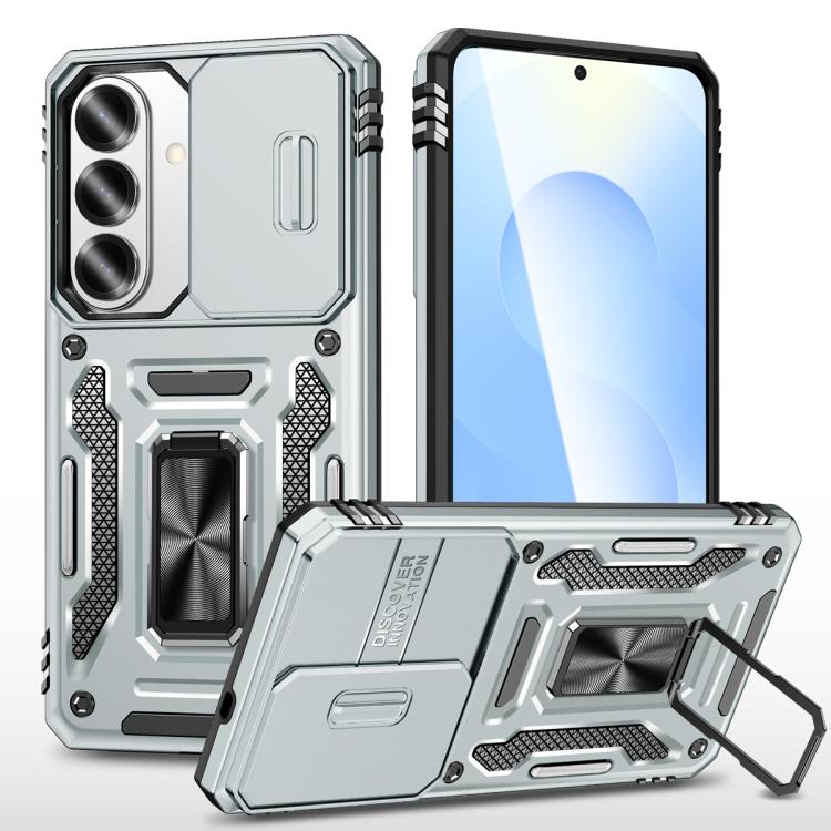 

For Samsung Galaxy S26 Pro 5G Armor PC Hybrid TPU Camera Shield Phone Case(Grey)