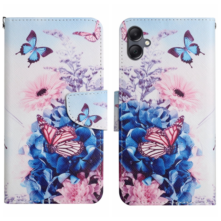 

For Samsung Galaxy A06 4G Colored Drawing Pattern Leather Phone Case(Purple Butterfly)