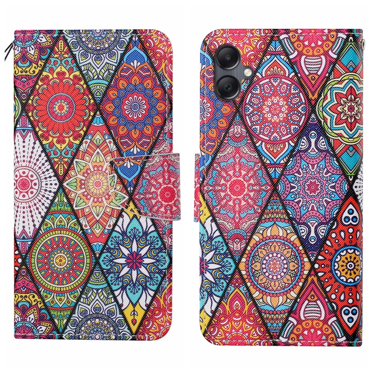 

For Samsung Galaxy A06 4G Colored Drawing Pattern Leather Phone Case(Diamond Totem)