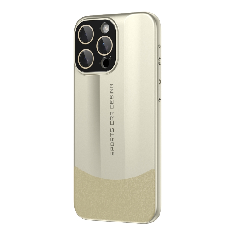 

For iPhone 15 Pro Vegetarian Leather Series Skin Feel Full Coverage Phone Case(Gold)
