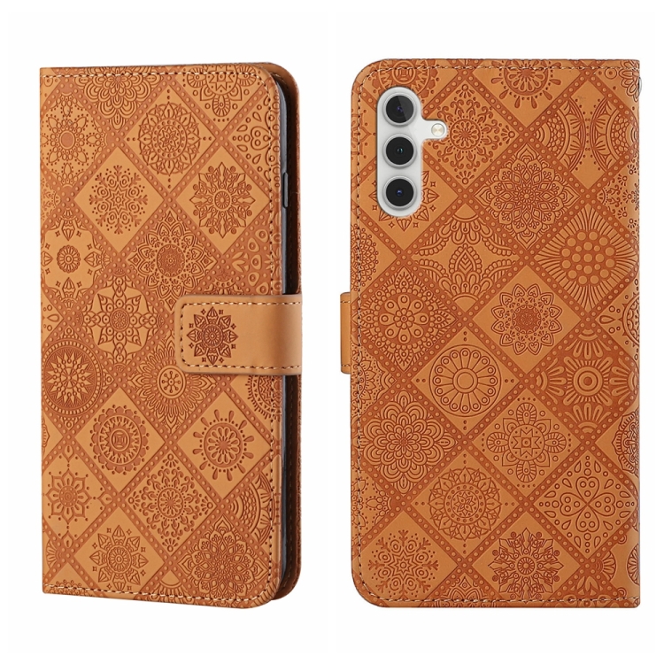 

For Samsung Galaxy A16 5G / 4G Ethnic Style Embossed Pattern Leather Phone Case(Brown)