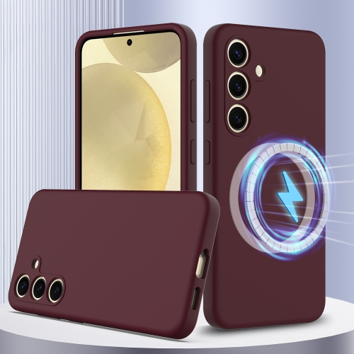 

For Samsung Galaxy S24 FE 5G Shockproof Silicone Magsafe Phone Case(Plum Color)