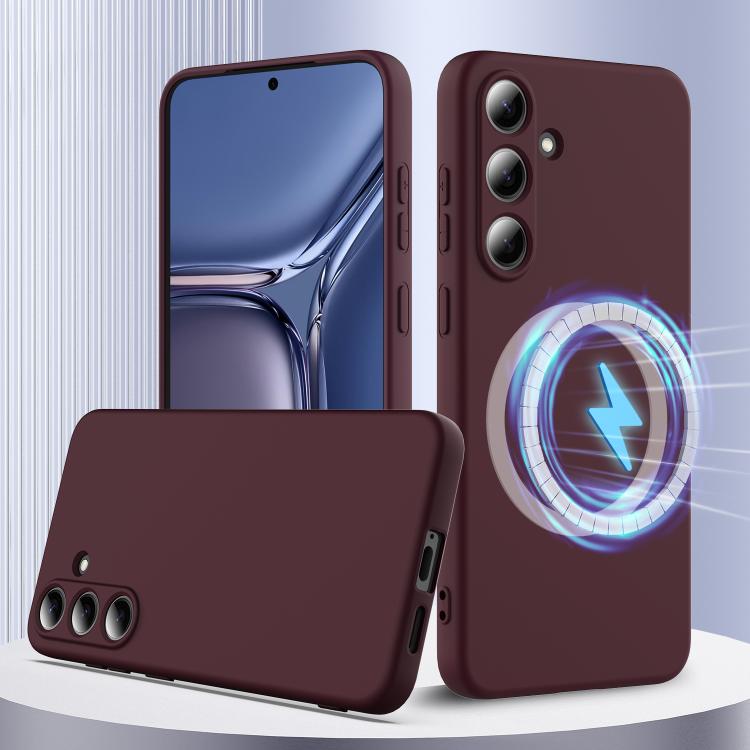 

For Samsung Galaxy S25 FE 5G Shockproof Silicone Magsafe Phone Case(Plum Color)