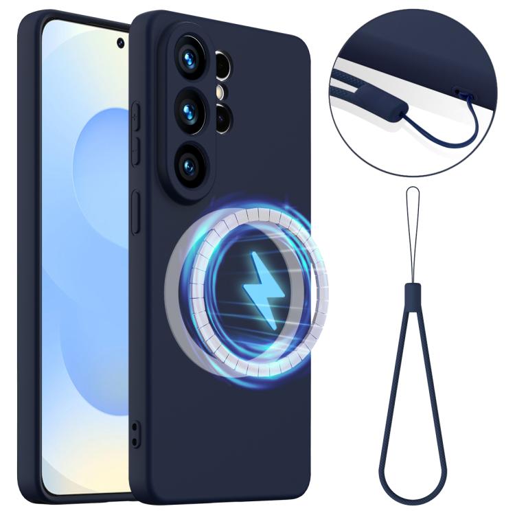 

For Samsung Galaxy S26 Ultra 5G Shockproof Silicone Magsafe Phone Case(Navy Blue)