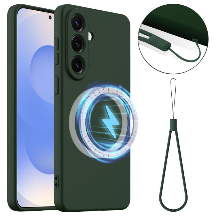 For Samsung Galaxy S26+ 5G Shockproof Silicone Magsafe Phone Case(Dark Green)