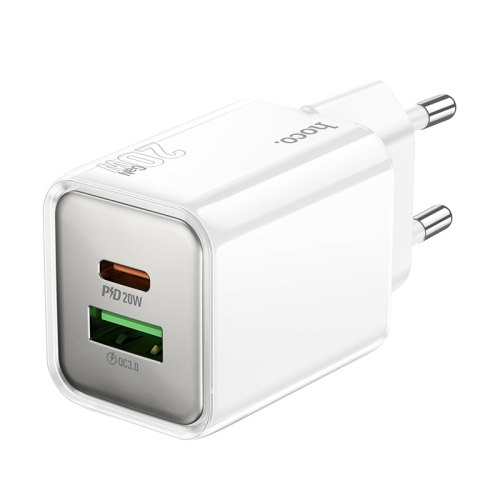 

hoco N46 Glorious PD20W and QC3.0 Dual Ports Charger, Plug Type:EU Plug(White)