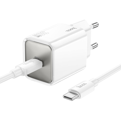 

hoco N47 Glorious PD30W Type-C / USB-C Port Charger Set with 1m Type-C to Type-C Charging Cable, EU Plug(White)