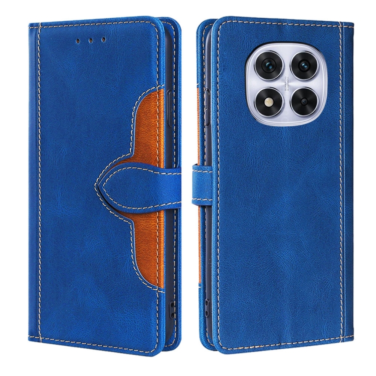 

For Redmi Note 14 Pro 5G Skin Feel Magnetic Buckle Leather Phone Case(Blue)