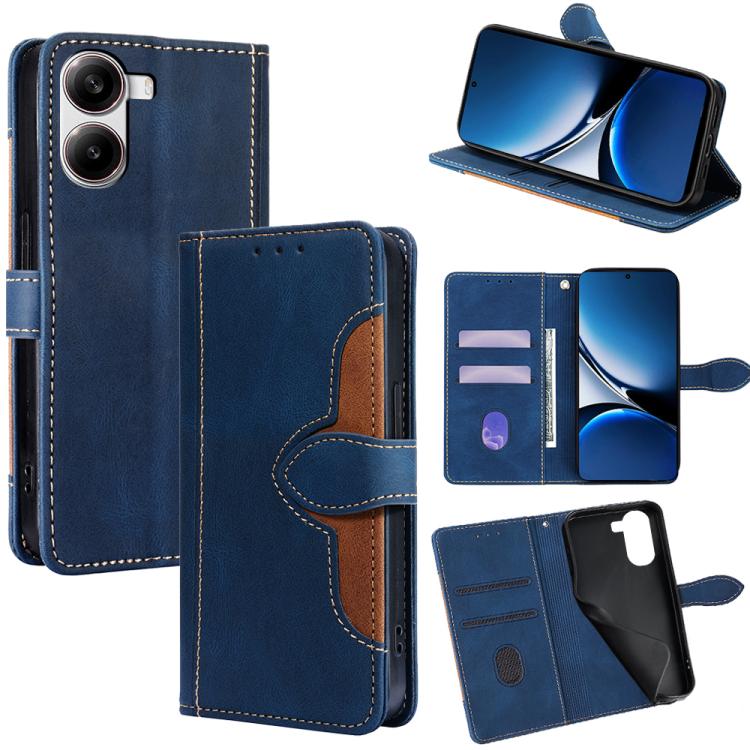 

For Redmi Turbo 4 Skin Feel Magnetic Buckle Leather Phone Case(Blue)