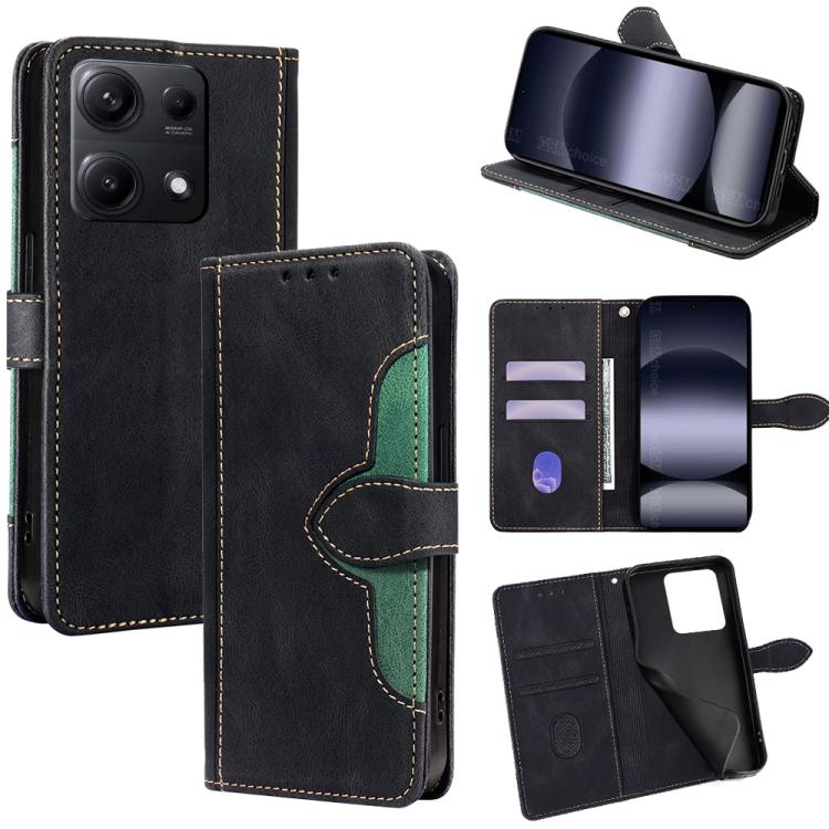 

For Redmi Note 14S 4G Skin Feel Magnetic Buckle Leather Phone Case(Black)