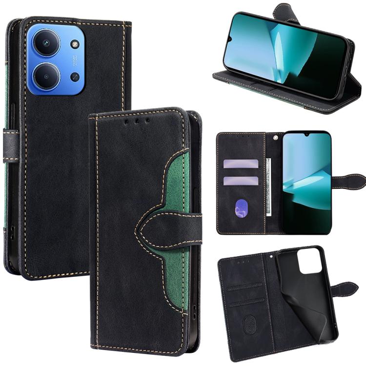

For Redmi 15C 5G / 4G Global 171mm / Poco C85 4G Skin Feel Magnetic Buckle Leather Phone Case(Black)
