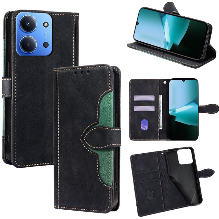 

For Redmi 15C 5G / 4G EU 173mm / Poco C85 5G Skin Feel Magnetic Buckle Leather Phone Case(Black)