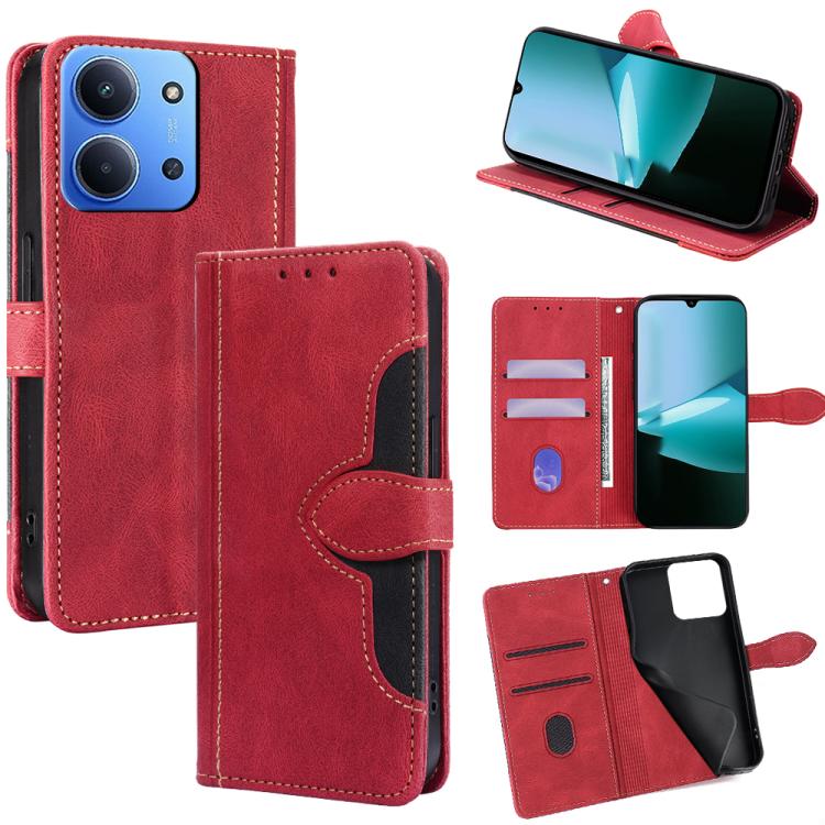 

For Redmi 15C 5G / 4G EU 173mm / Poco C85 5G Skin Feel Magnetic Buckle Leather Phone Case(Red)