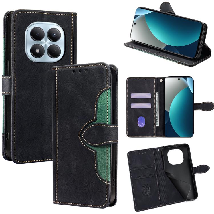 

For Redmi Note 15 Pro 4G Global 163.2mm Skin Feel Magnetic Buckle Leather Phone Case(Black)