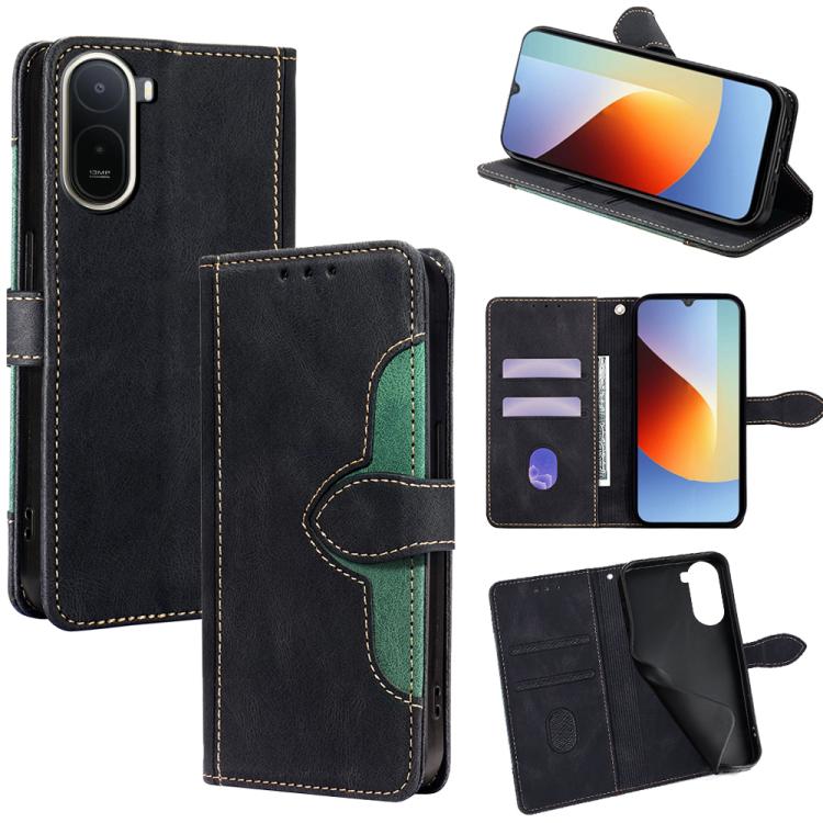 

For Redmi A7 Pro 171mm / Poco C85x 5G Skin Feel Magnetic Buckle Leather Phone Case(Black)